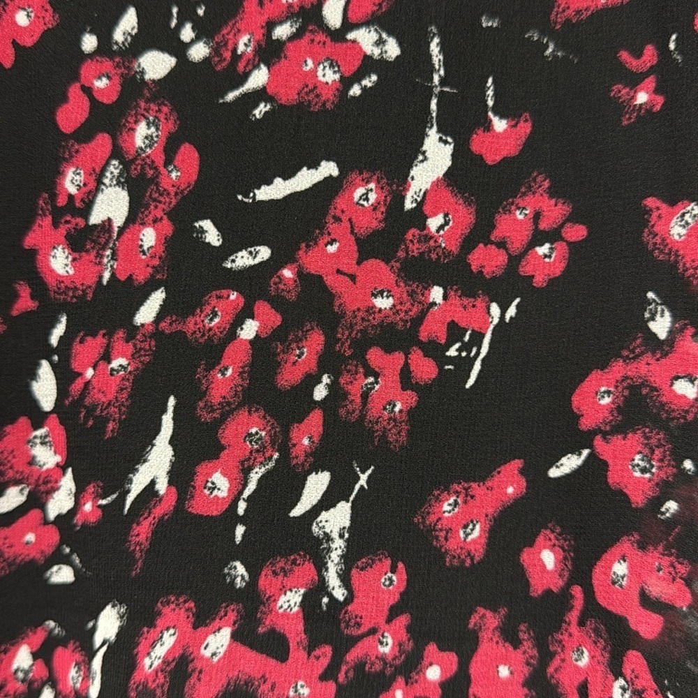 Banana Republic NWT Black Red Floral Balloon Sheer Sleeve Thong Bodysuit - Picture 3 of 12